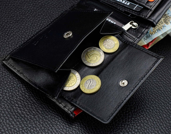 Vīriešu īstas ādas maks Stevens Z06-8888-R, RFID aizsardzība 