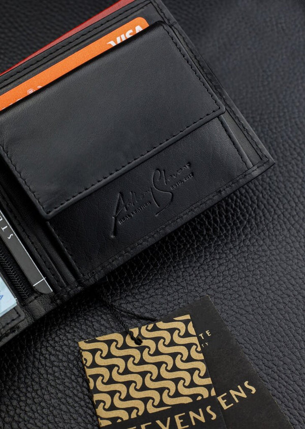 Vīriešu īstas ādas maks Stevens Z06-8888-R, RFID aizsardzība 
