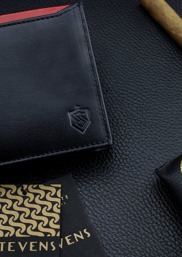 Vīriešu īstas ādas maks Stevens Z06-8888-R, RFID aizsardzība 