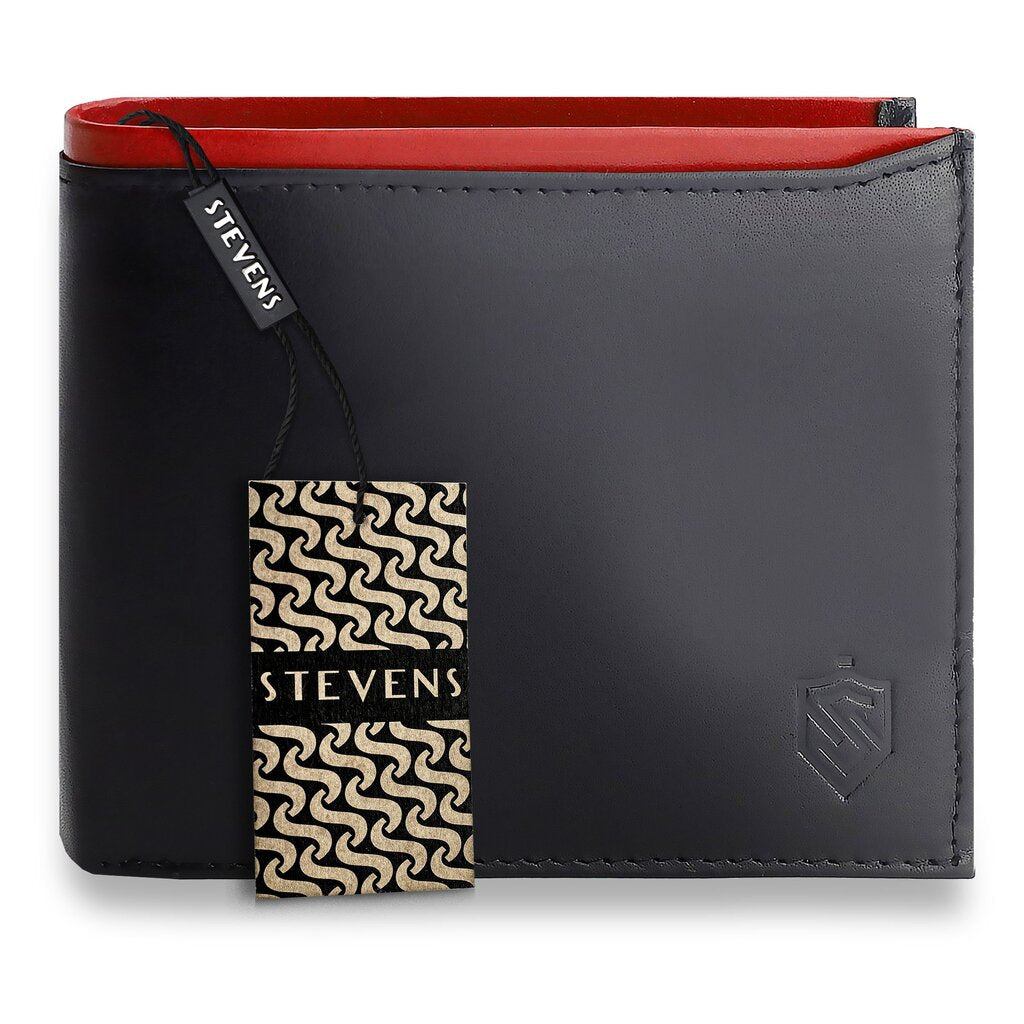 Vīriešu īstas ādas maks Stevens Z06-8888-R, RFID aizsardzība 