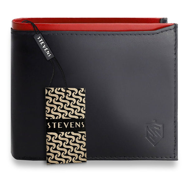 Vīriešu īstas ādas maks Stevens Z06-8888-R, RFID aizsardzība 