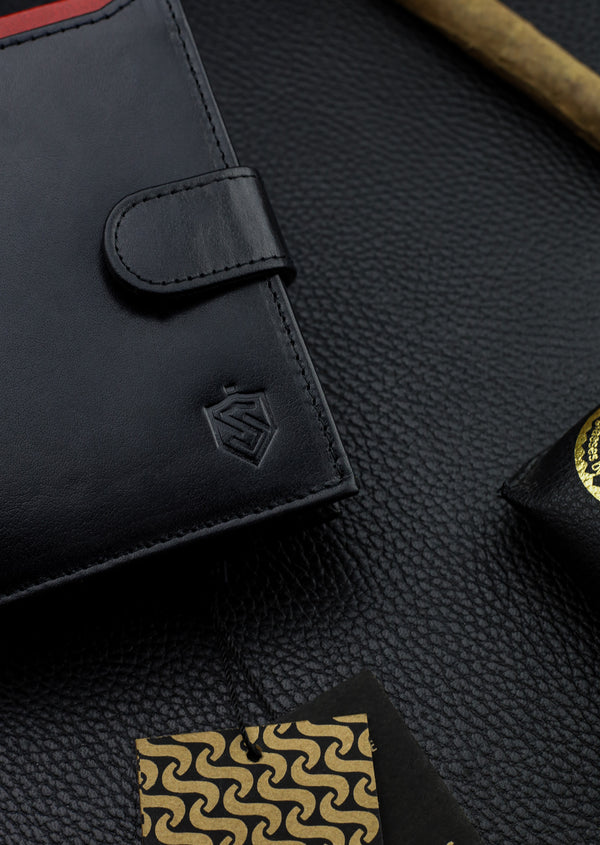 Vīriešu īstas ādas maks Stevens Z06, melns S512