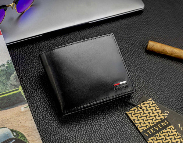 Vīriešu īstas ādas maks Stevens Z07-325-R, RFID aizsardzība 