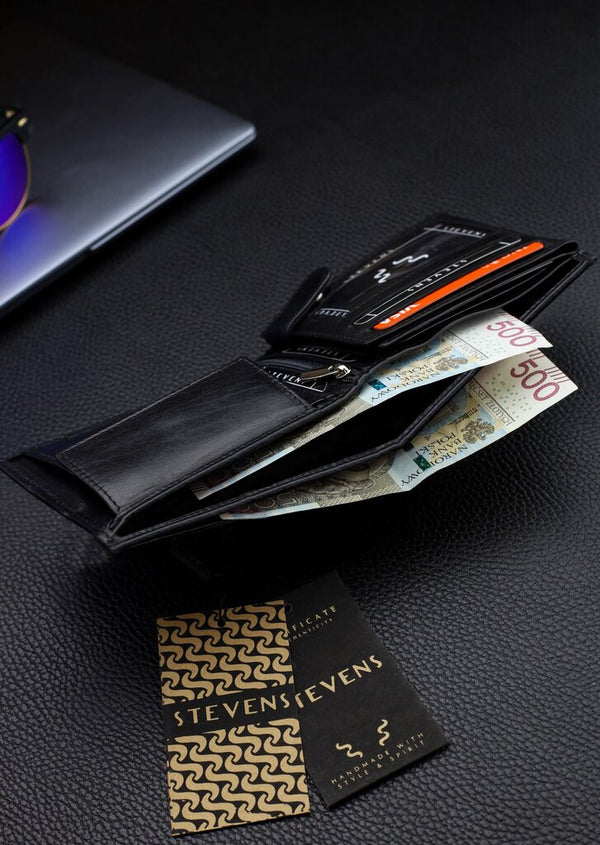 Vīriešu īstas ādas maks Stevens Z07-325-R, RFID aizsardzība 