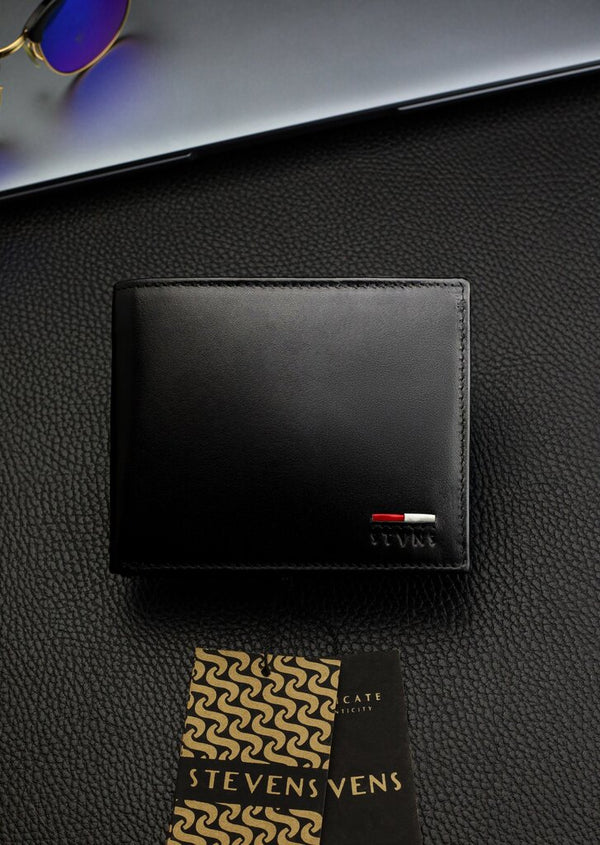 Vīriešu īstas ādas maks Stevens Z07-325-R, RFID aizsardzība 