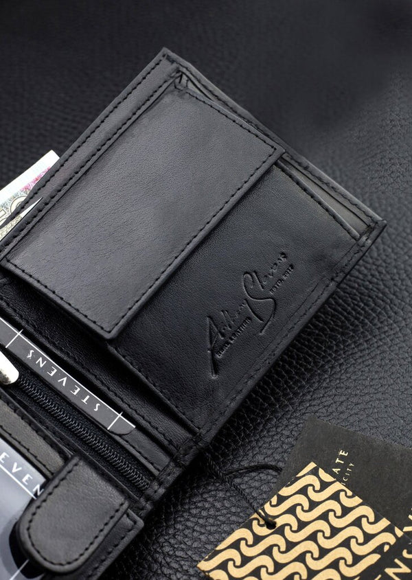 Vīriešu īstas ādas maks Stevens Z07-325-R, RFID aizsardzība 