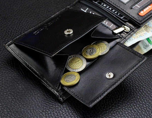 Vīriešu īstas ādas maks Stevens Z07-325-R, RFID aizsardzība 