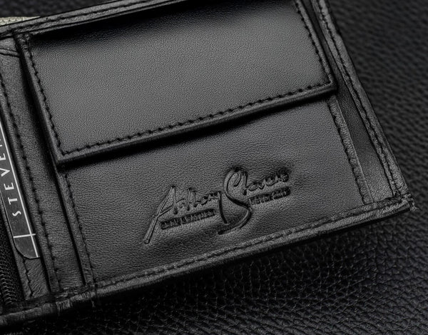 Vīriešu īstas ādas maks Stevens Z07-325-R, RFID aizsardzība 