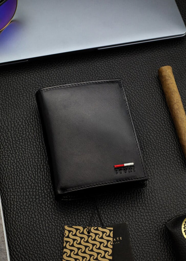 Vīriešu īstas ādas maks Stevens Z07-326-R, RFID aizsardzība 