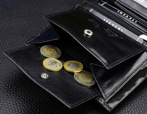 Vīriešu īstas ādas maks Stevens Z07-326-R, RFID aizsardzība 