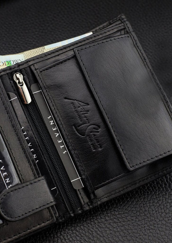 Vīriešu īstas ādas maks Stevens Z07-326-R, RFID aizsardzība 