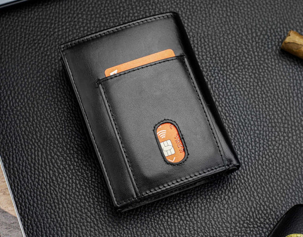 Vīriešu īstas ādas maks Stevens Z07-326-R, RFID aizsardzība 