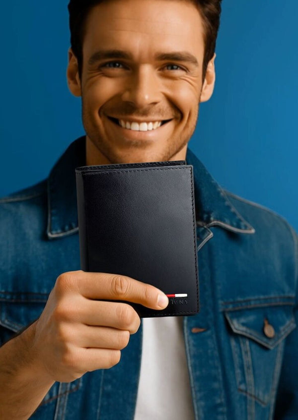 Vīriešu īstas ādas maks Stevens Z07-326-R, RFID aizsardzība 