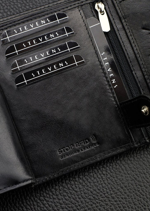 Vīriešu īstas ādas maks Stevens Z07-326-R, RFID aizsardzība 