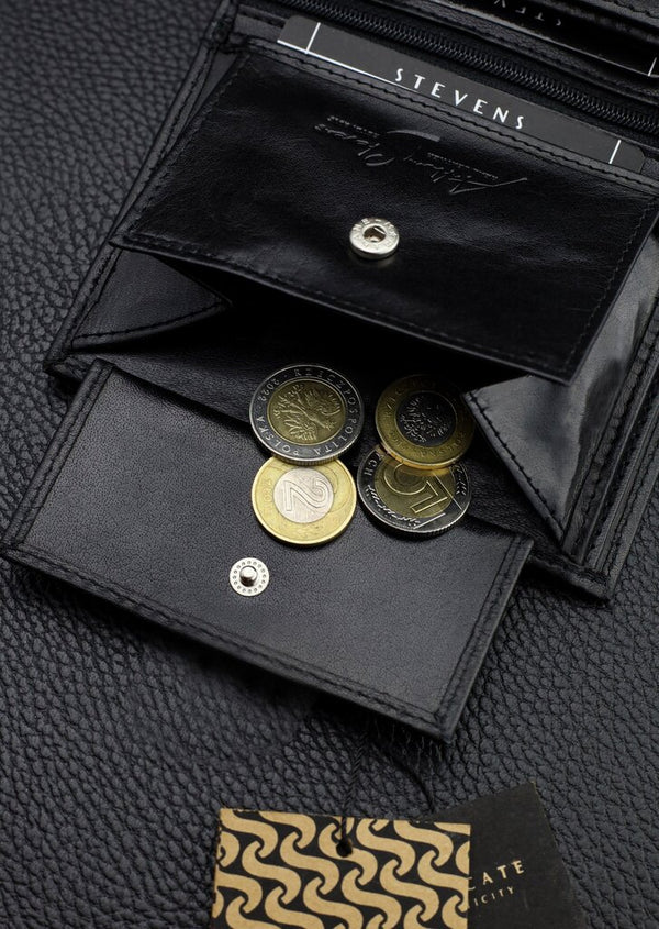 Vīriešu īstas ādas maks Stevens Z07-326-R, RFID aizsardzība 