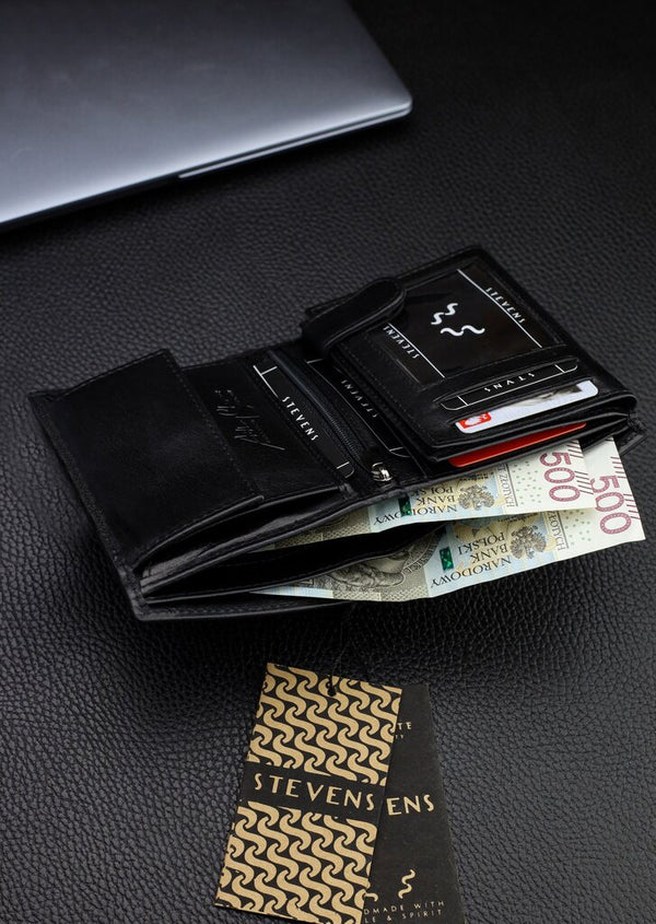 Vīriešu īstas ādas maks Stevens Z07-326-R, RFID aizsardzība 