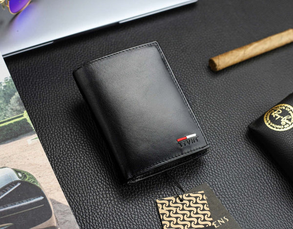 Vīriešu īstas ādas maks Stevens Z07-326-R, RFID aizsardzība 