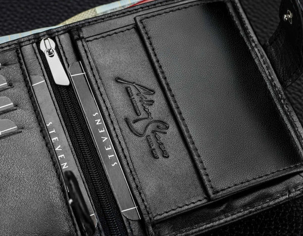 Vīriešu īstas ādas maks Stevens Z07-326A-R, RFID aizsardzība 