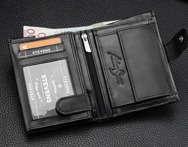 Vīriešu īstas ādas maks Stevens Z07-326A-R, RFID aizsardzība 
