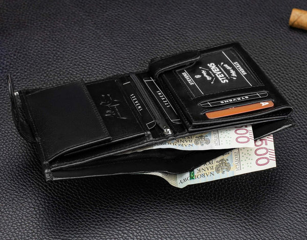 Vīriešu īstas ādas maks Stevens Z07-326A-R, RFID aizsardzība 