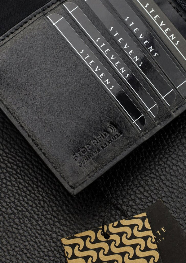 Vīriešu īstas ādas maks Stevens Z07-8888-R, RFID aizsardzība 
