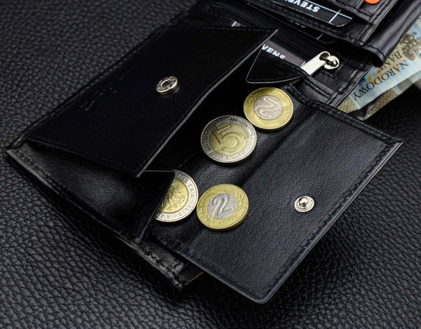 Vīriešu īstas ādas maks Stevens Z07-8888-R, RFID aizsardzība 