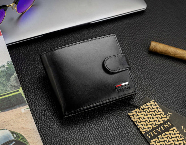 Vīriešu īstas ādas maks Stevens Z07-8888A-R, RFID aizsardzība 