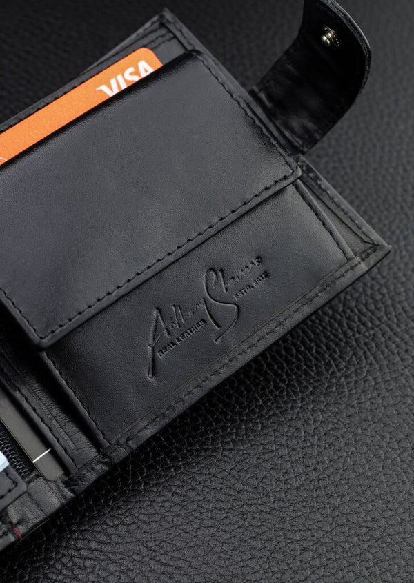 Vīriešu īstas ādas maks Stevens Z07-8888A-R, RFID aizsardzība 