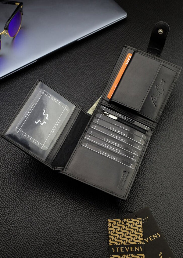 Vīriešu īstas ādas maks Stevens Z07-8888A-R, RFID aizsardzība 