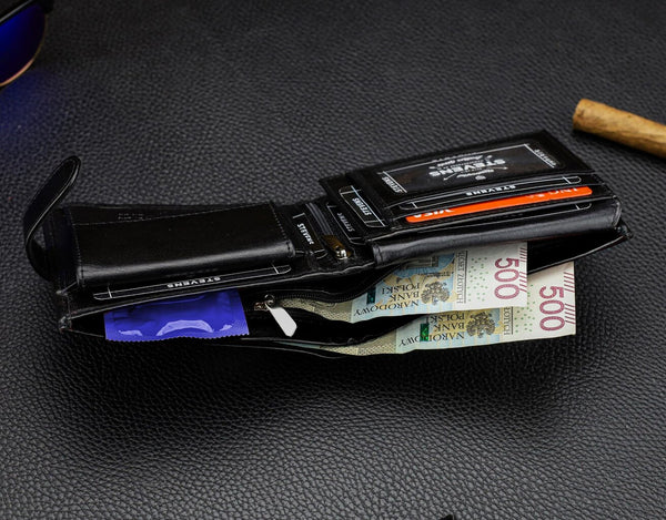 Vīriešu īstas ādas maks Stevens Z07-8888A-R, RFID aizsardzība 