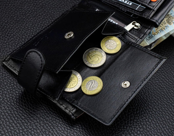 Vīriešu īstas ādas maks Stevens Z07-8888A-R, RFID aizsardzība 