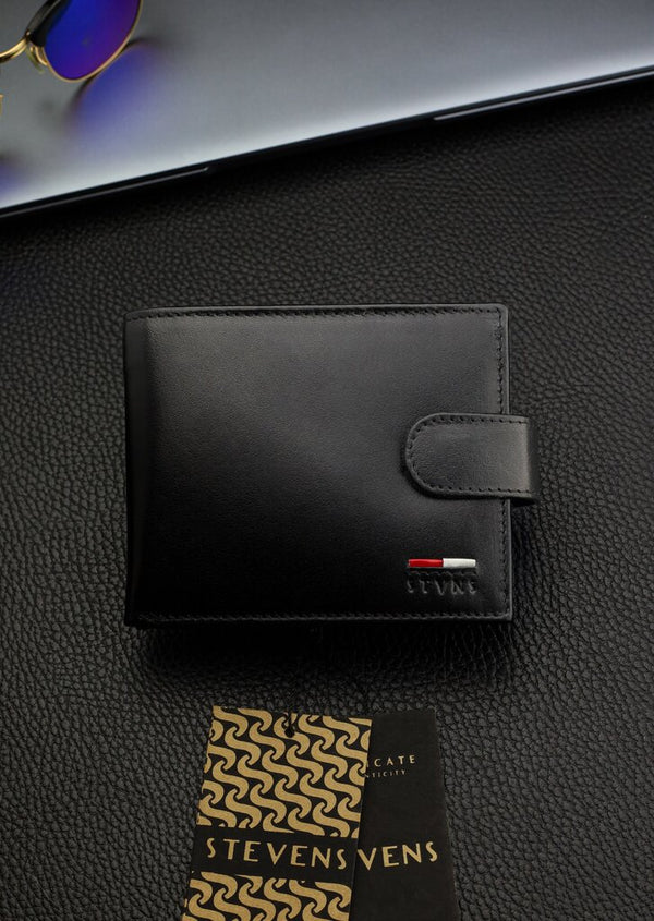 Vīriešu īstas ādas maks Stevens Z07-8888A-R, RFID aizsardzība 