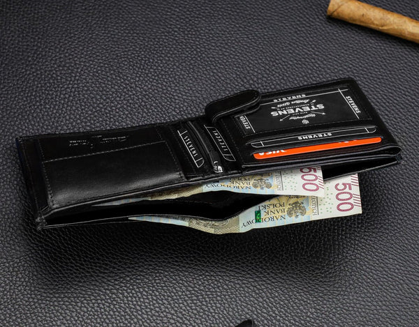 Vīriešu īstas ādas maks Stevens Z08-325-R, RFID aizsardzība 