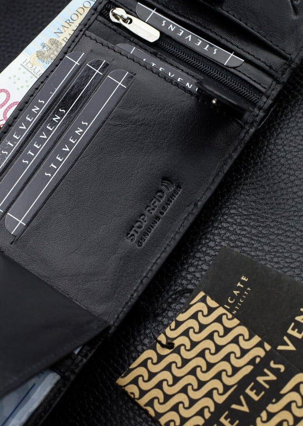 Vīriešu īstas ādas maks Stevens Z08-325-R, RFID aizsardzība 