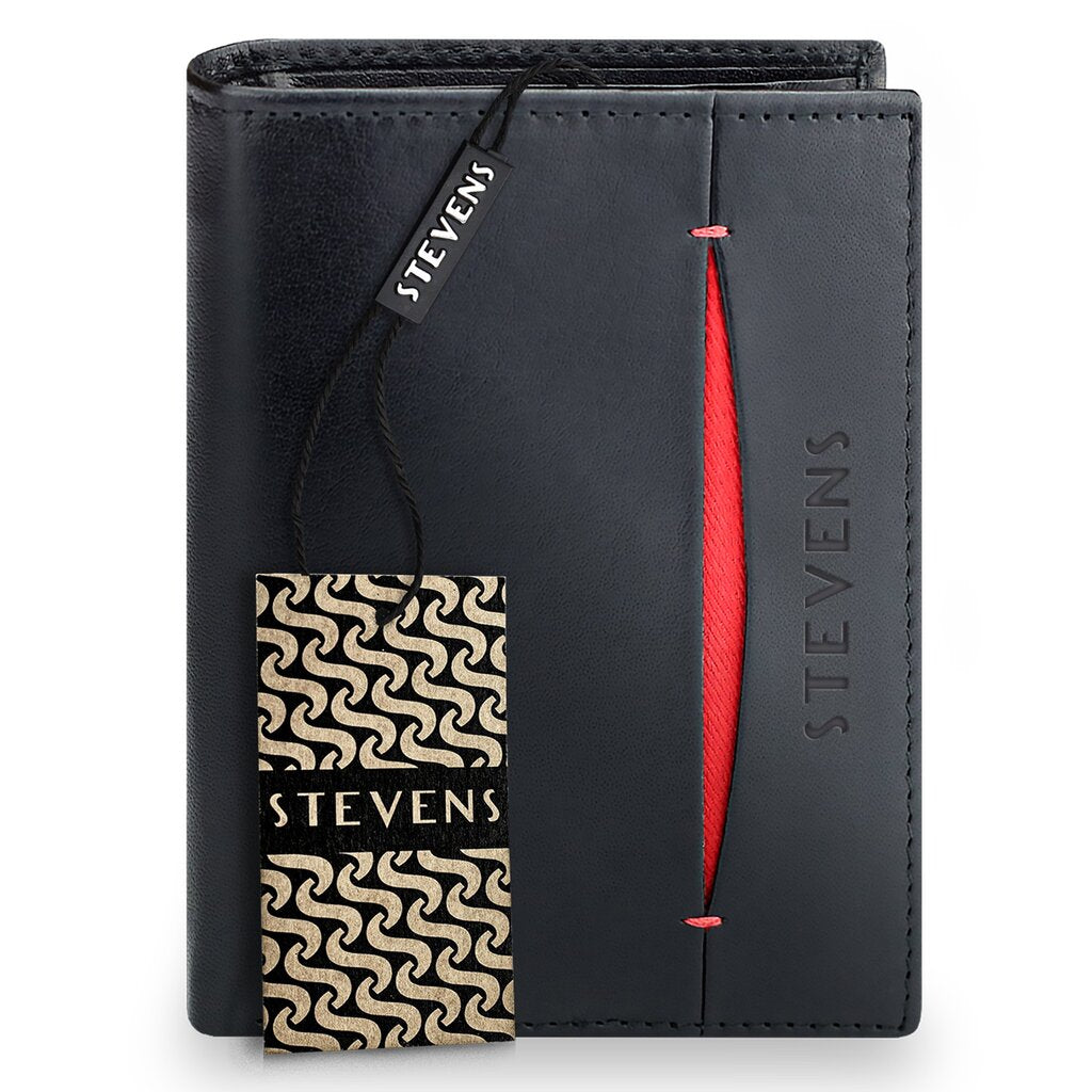 Vīriešu īstas ādas maks Stevens Z08-326-R, RFID aizsardzība 