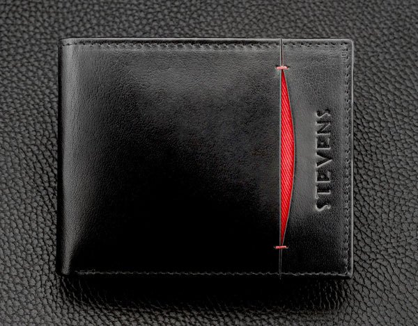 Vīriešu īstas ādas maks Stevens Z08-8888-R, RFID aizsardzība 