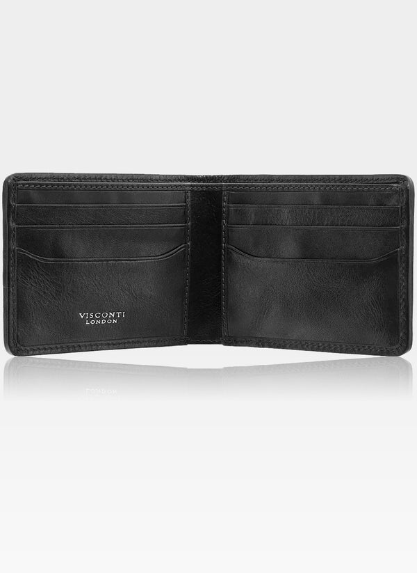 Vīriešu īstas ādas maks Visconti PT-105, melns S506