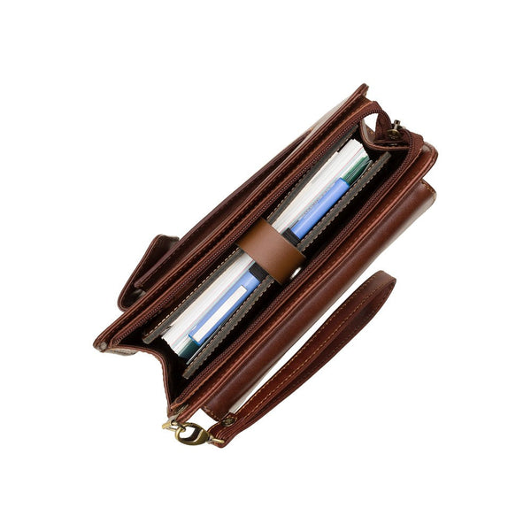 Vīriešu īstas ādas rokassoma Visconti 02617, brūna R222