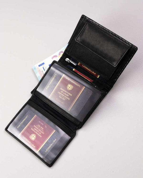 Vīriešu ādas maks Peterson T4, melns S482