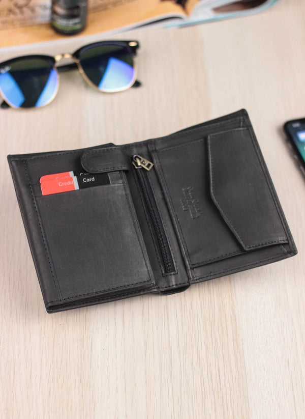 Vīriešu ādas maks Pierre Cardin Tilak28 326 melns ar RFID aizsardzību S453