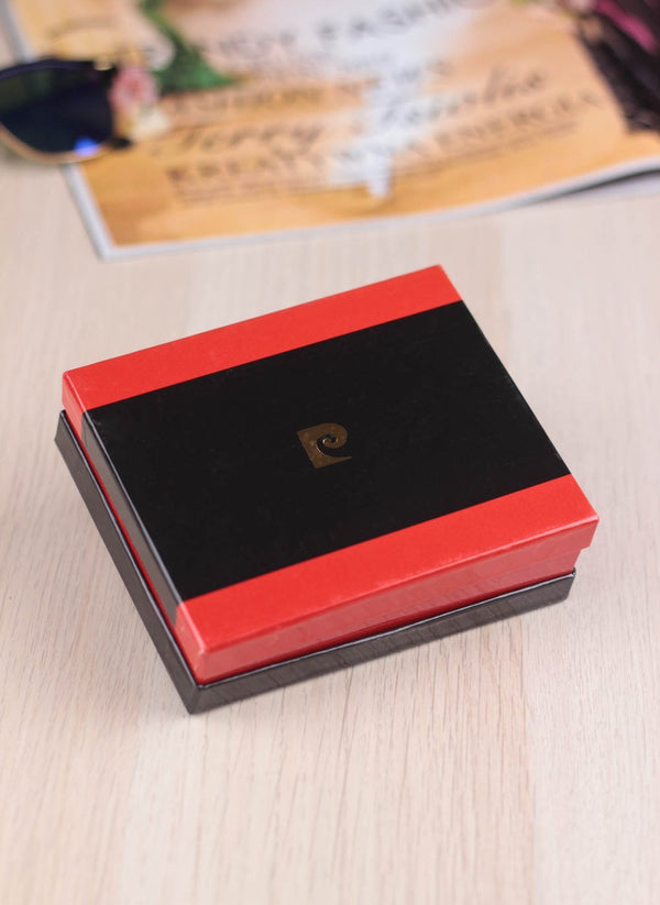 Vīriešu ādas maks Pierre Cardin Tilak32 8825 melns + bordo S449