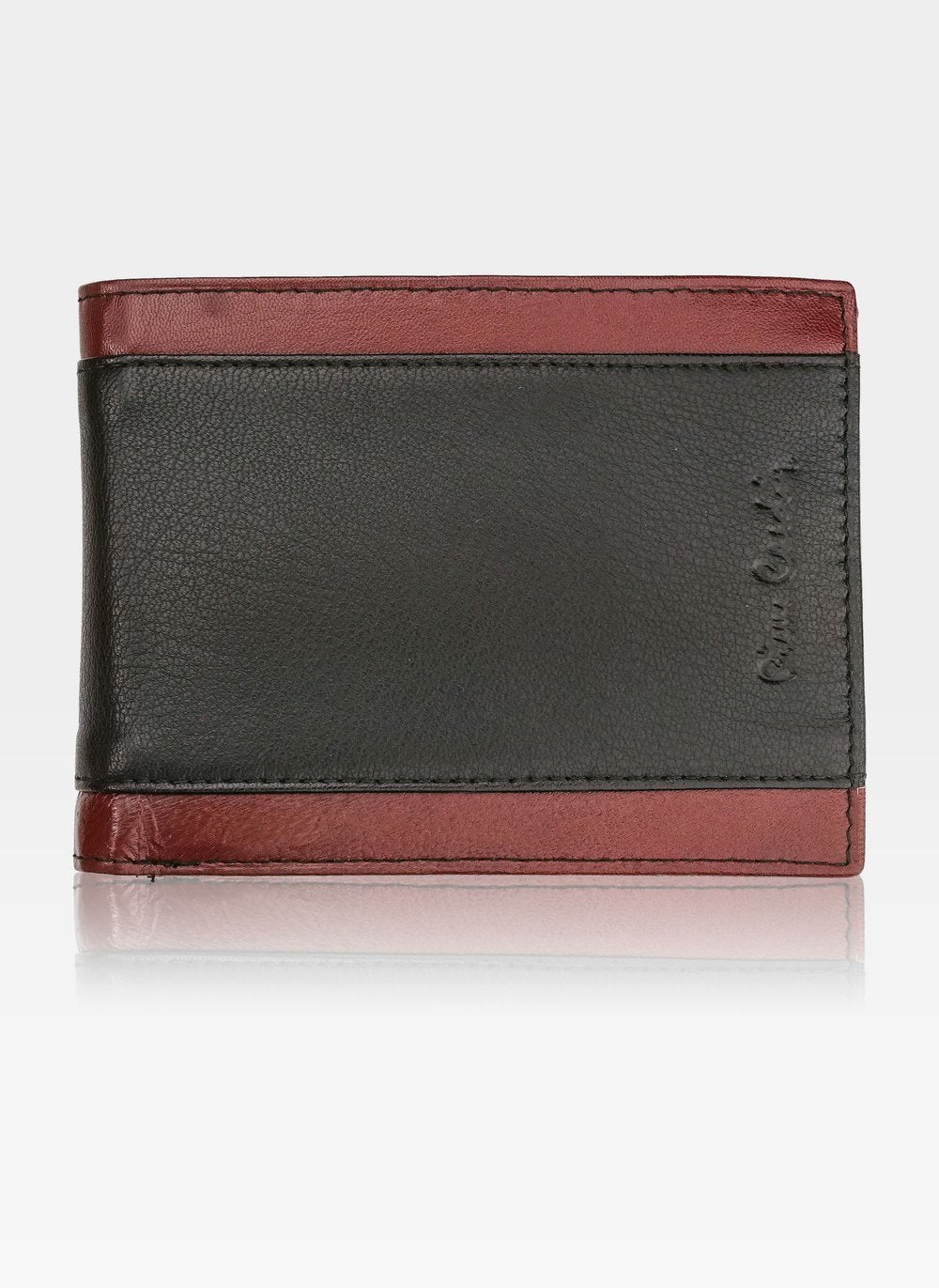Vīriešu ādas maks Pierre Cardin Tilak32 8825 melns + bordo S449