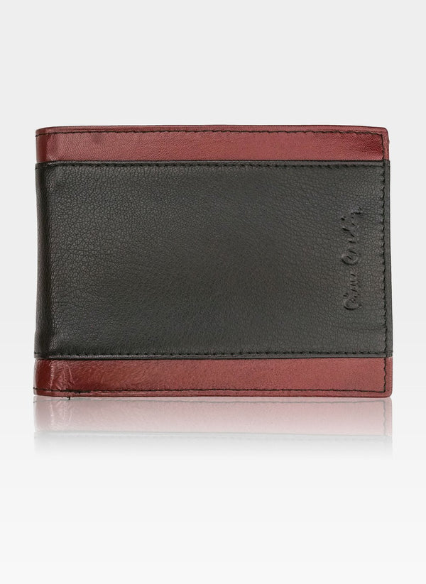 Vīriešu ādas maks Pierre Cardin Tilak32 8825 melns + bordo S449