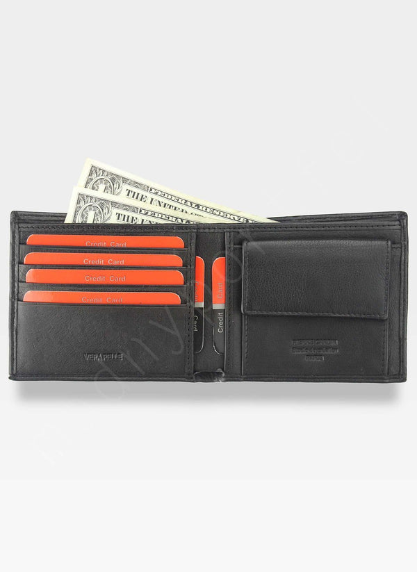 Vīriešu ādas maks Pierre Cardin Tilak34 8824 melns + zils S448