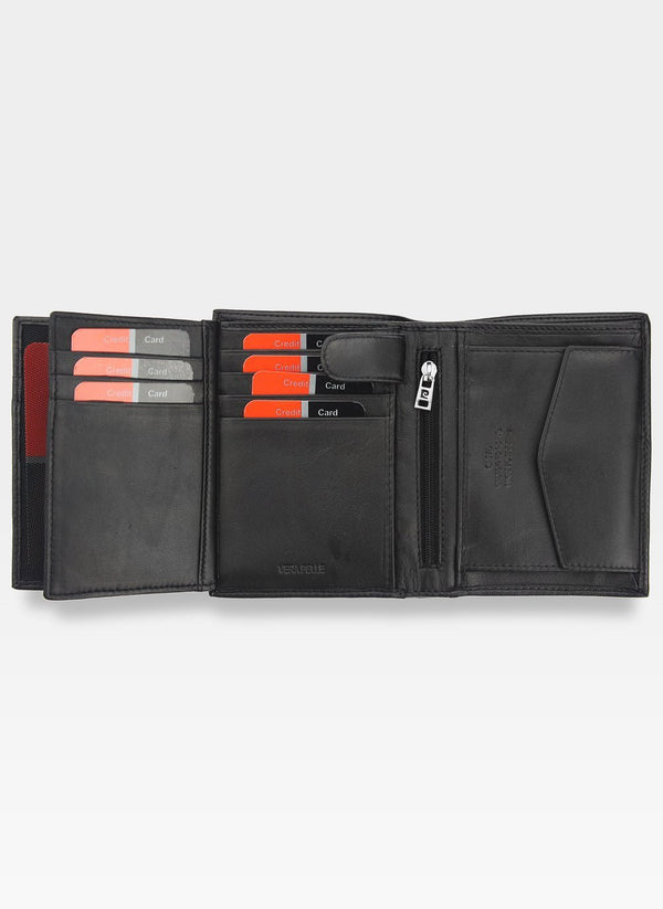 Vīriešu ādas maks Pierre Cardin Tilak58 326 melns ar RFID aizsardzību S436