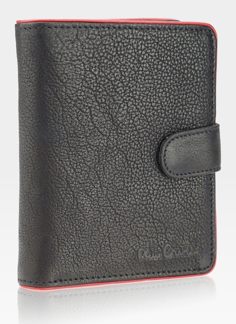 Vīriešu ādas maks Pierre Cardin Tumble 326A RFID melns + sarkans S431