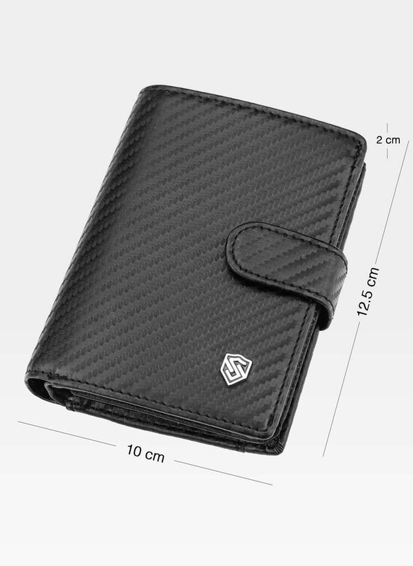 Vīriešu ādas maks Stevens Carbon, melns S184
