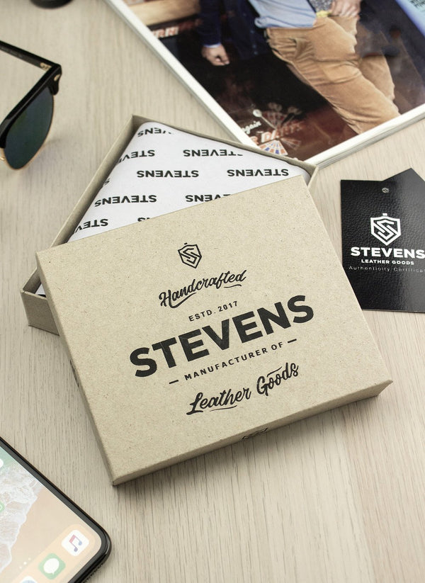 Vīriešu ādas maks STEVENS RFID ar aizsardzību Slim SLIM S199