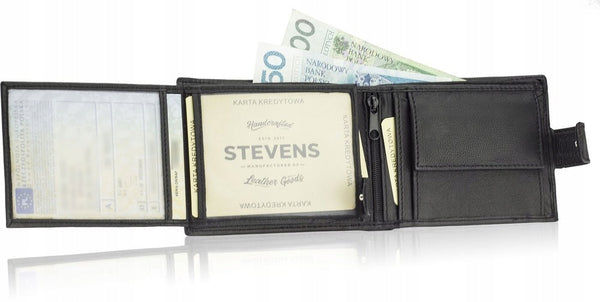 Vīriešu ādas maks STEVENS RFID S200