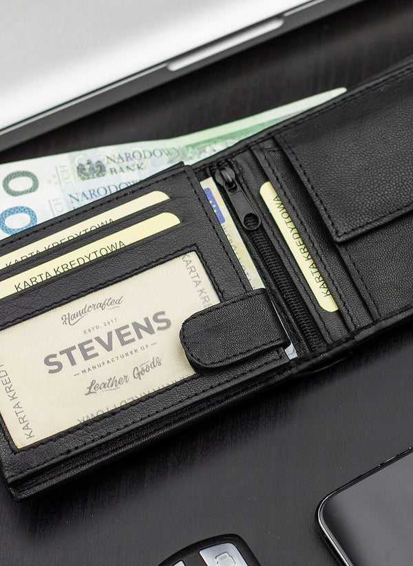 Vīriešu ādas maks STEVENS RFID S200